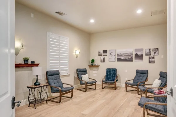 Quiet seating area inside the Pathways Recovery men's residence