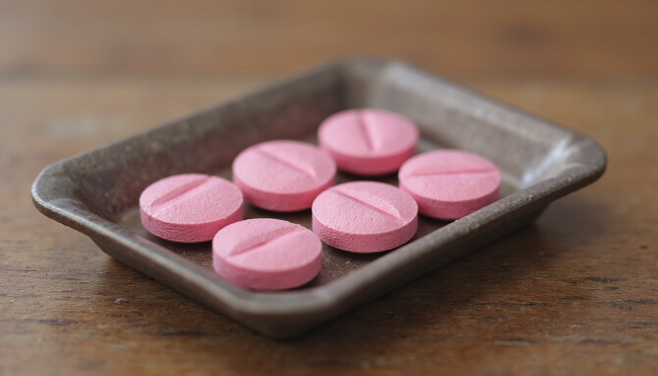 distinctive split imprint pink oxycodone tablet identification