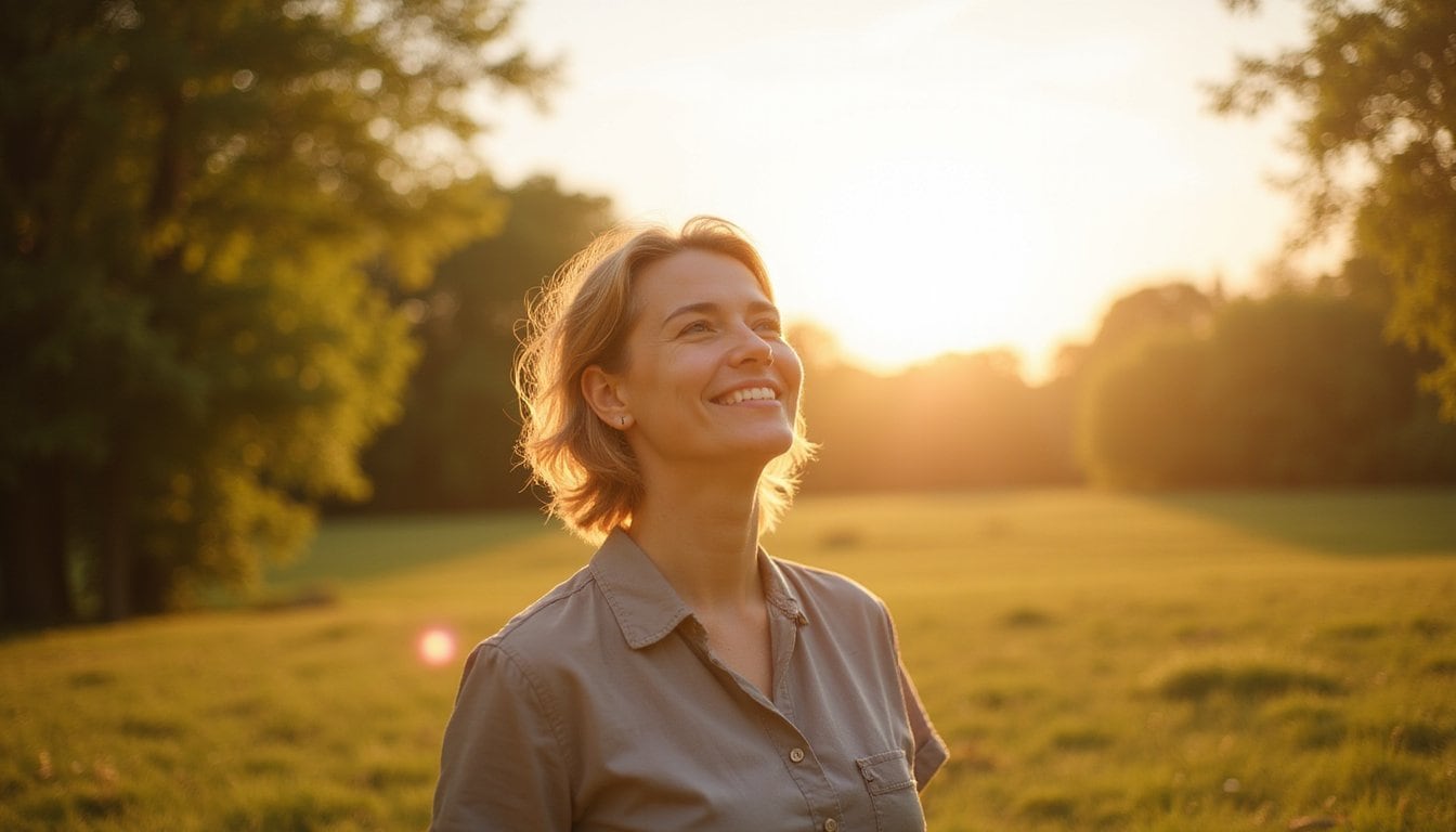 Outdoor portrait of man in soft golden sunlight