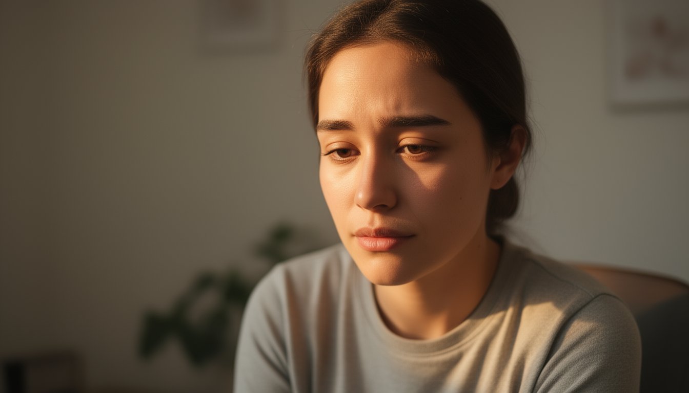 Close-up of individual in therapy room facing fentanyl addiction with quiet determination